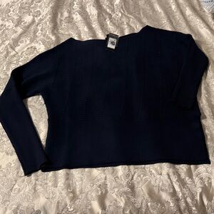 City Chic Off-the-Shoulder Navy Sweater